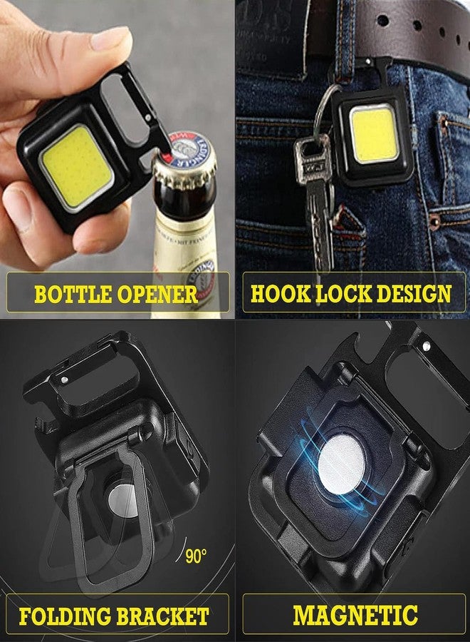 Sument Emergency Lights Rechargeable 1000 Lumens Multifunctional Keychain Flashlight Mechanic Light Waterproof Torch with 3 Modes with Flip Holder, Bottle Opener and Magnetic Base for Camping & Hiking - Image 3